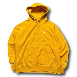 Champion Reverse Weave Yellow Essential Hoodie Sweatshirt